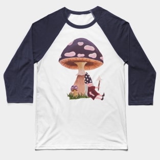 Gnome Witch with Mushroom Baseball T-Shirt